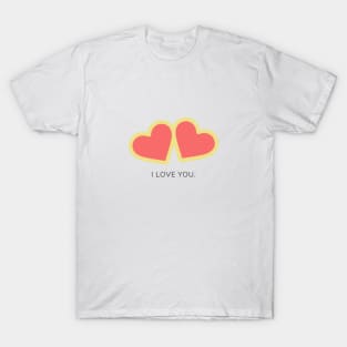 I love you twin hearts yellow T-Shirt